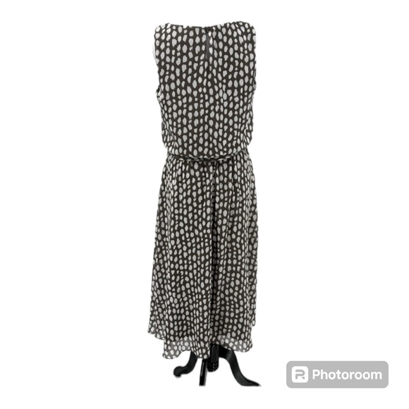 Coldwater Creek sleeveless brown spotted dress with sash women 8 - Picture 4 of 8
